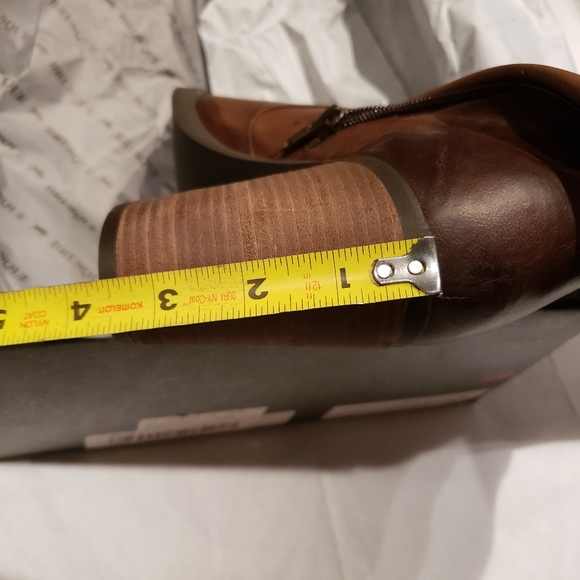 BRUSQUE New GARDA Platform High Ankle Fashion Heeled Boot Leather Brown Black 41 - Picture 15 of 16